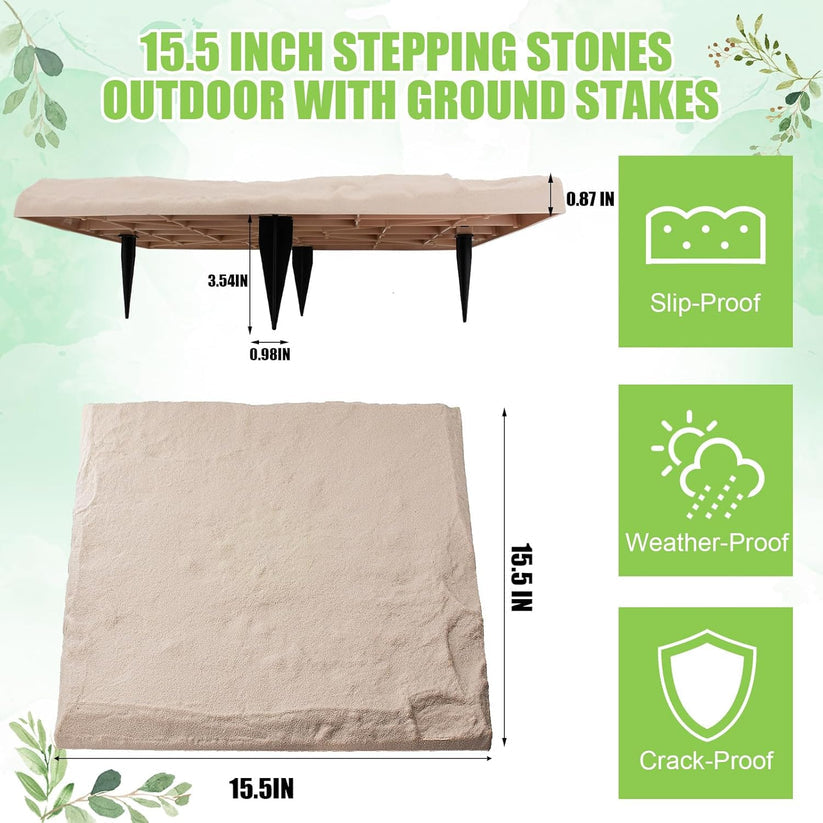 Decorative Garden Stepping Stones – Durable Resin Pathway Pavers for Lawns, Yards & Outdoor Walkways (6/12 Pack)