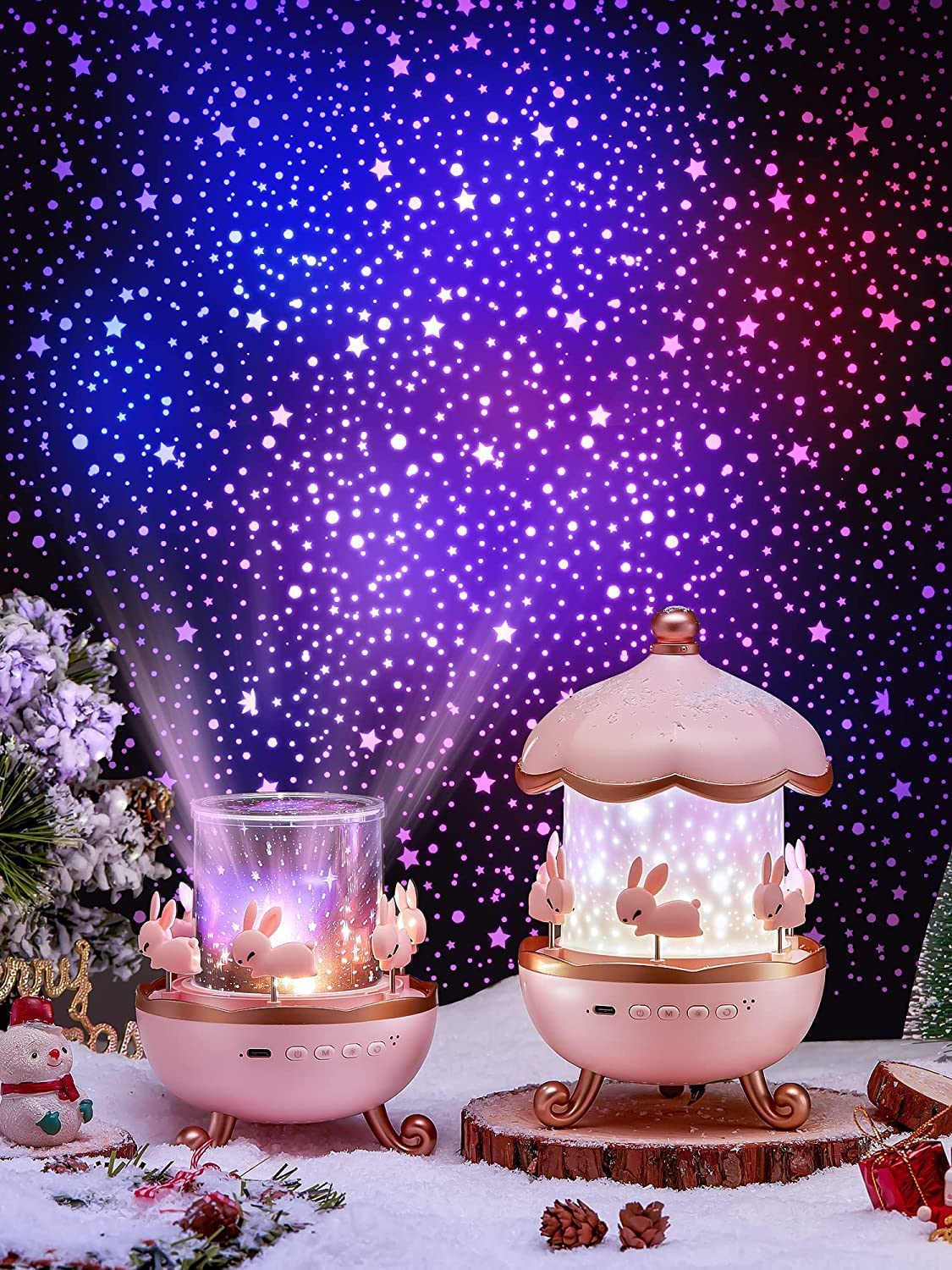 Rabbit's Merry-Go-Round Night Lamp Projector✨