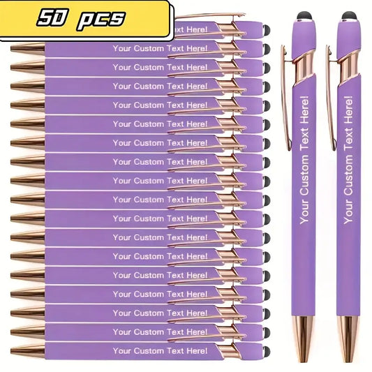 50/99pcs Custom Engraved Metal Ballpoint Pens, Personalized Elegant Writing