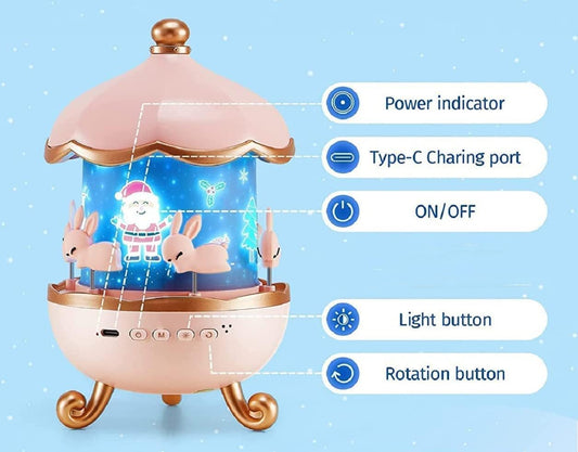 Rabbit's Merry-Go-Round Night Lamp Projector✨